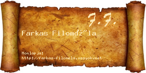 Farkas Filoméla névjegykártya